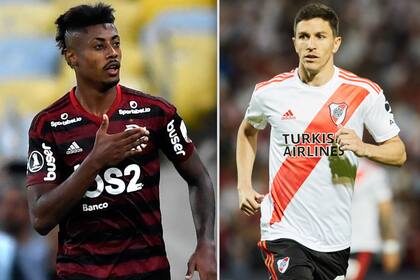 Bruno Henrique, de Flamengo, y Nacho Fernández, de River: protagonistas de la próxima final de la Copa Libertadores.