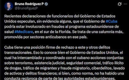 Bruno Rodríguez negó los vínculos con el fraude de Medicaid
