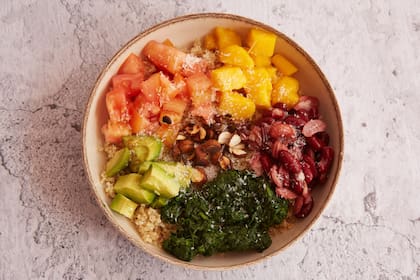 Buddha Bowl de palta, mango y coco