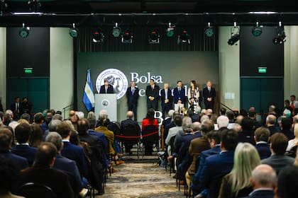 Buenos Aires 21may26. Aniversario de la Bolsa de Cereales de Buenos Aires, con la presencia de Javier Milei.