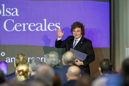 Buenos Aires 21may26. Aniversario de la Bolsa de Cereales de Buenos Aires, con la presencia de Javier Milei.