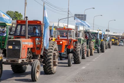 En enero pasado, autoconvocados hicieron un tractorazo en Pergamino