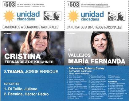 Cristina Kirchner encabezó la lista de la Unidad Ciudadana en las elecciones de 2017.