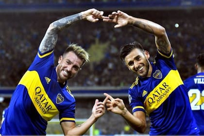 Buffarini, uno de los socios de Slavio en los festejos de gol