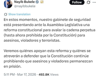 Bukele defendió la medida aprobada en El Salvador