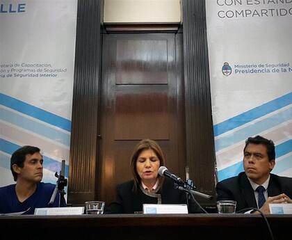 Bullrich ayer, en una jornada sobre seguridad; fue después de la reunión en la que se resolvió el refuerzo bonaerense