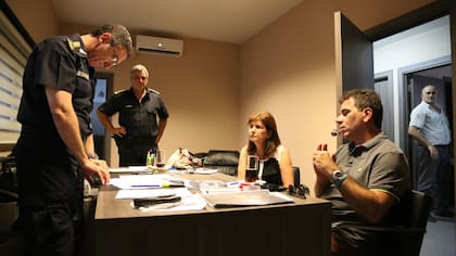 Bullrich, la ministra de Seguridad del Gobierno y Ritondo, ministro de seguridad bonaerense, ayer en La Plata