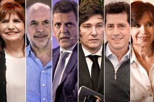 Bullrich, Larreta, Massa, Milei, De Pedro y Cristina
