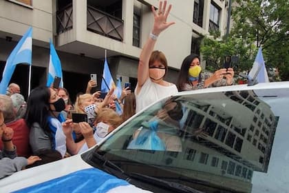 Patricia Bullrich, en Córdoba, durante el último banderazo
