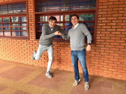 Bullrich y Goerling, distendidos, durante la visita del senador a Puerto Iguazú