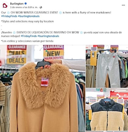 Burlington Store dio a conocer sus descuentos de enero