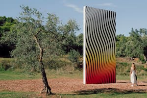"Burning Sunset" (2023), pintura mural en el Solo Sculpture Trail en España, en Valencia