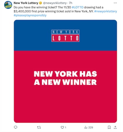 Buscan a ganador de la lotería en Nueva York