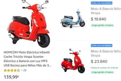 Búsqueda en Amazon del lado izquierdo, similar modelo en Mercado Libre del lado derecho