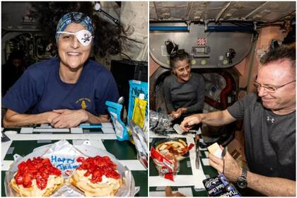 Butch Wilmore y Sunita ‘Suni’ Williams festejaron en el espacio