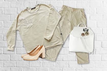 Buzo de Molise $890 / Pantalón de Vero Forest $1150 / Zapatos de Miye $1510 / Mochila de Seki Masami $950 aprox