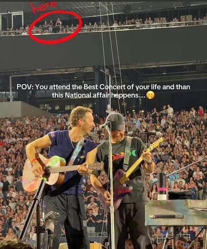 Byron y Cabot antes de ser captados por la kiss cam en el concierto de Coldplay