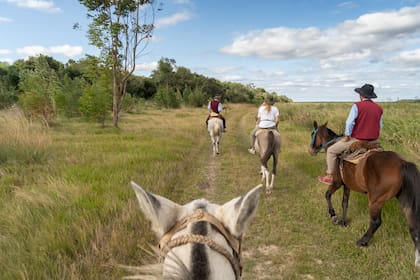 Cabalgata por los alrededores de Posada Mbareté, en Corrientes.