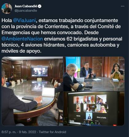 Cabandié le respondió a Juana Viale que existe un trabajo en conjunto con Corrientes.