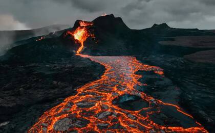 Cabellos de pele formadas en fuentes de lava