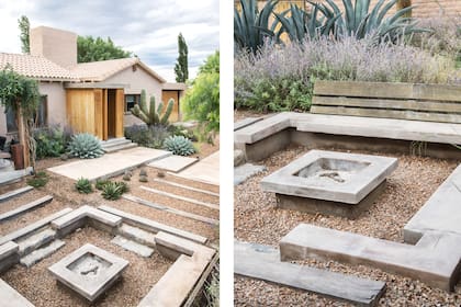 Cactus y suculentas dan marco a este fogón salteño