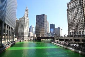 Cuánto tiempo se mantiene verde el río de Chicago