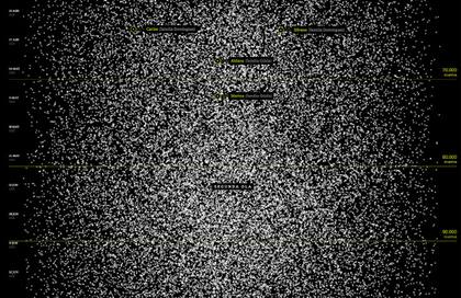 Cada estrella representa una vida perdida durante la pandemia en la Argentina