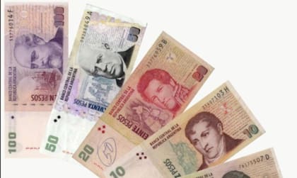 Cada peso argentino posee un color distintivo que lo diferencia de otro billete