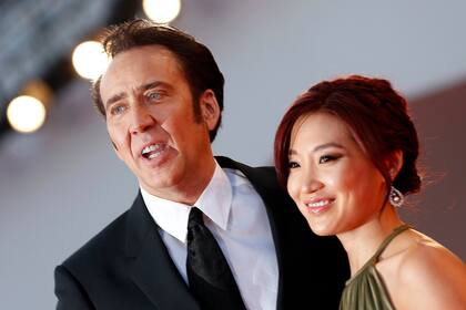Nicolas Cage junto a Alice Kim, la mujer que fue su esposa entre 2004 y 2016, su matrimonio más duradero