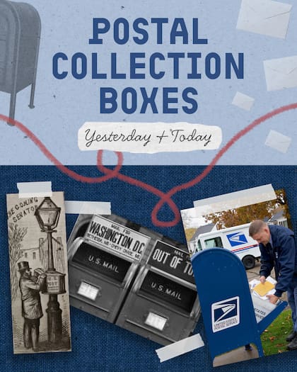 Caja especial con estampas postales de colección antiguas y conmemorativas. Foto:Facebook / US Postal Service