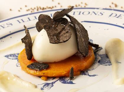 Calabaza, huevo, papa, trufa, Simple y delicioso.