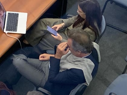 Calcaterra durante el comienzo de la audiencia