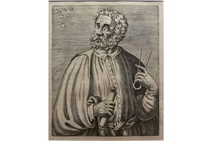 Calcografía de la obra de André Thevet (1584) en la que retrata a Fernando de Magallanes