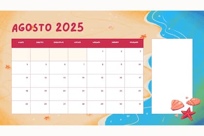 Calendario agosto 2025 para imprimir