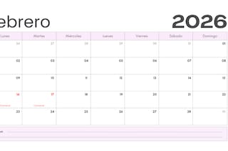 Calendario de febrero para imprimir