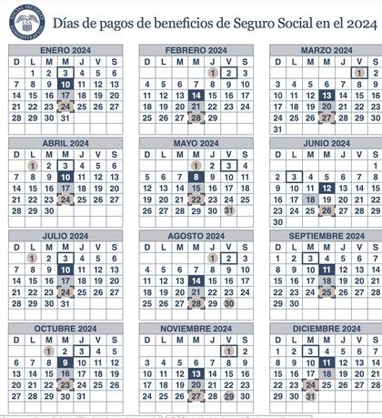 Calendario de pagos de Seguro Social en 2024