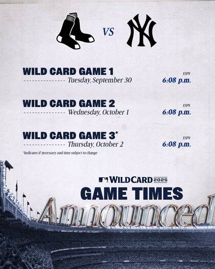 Calendario de partidos de Yankees y Medias Rojas de la MLB (X @yankees)