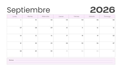 Calendario de septiembre 2026
