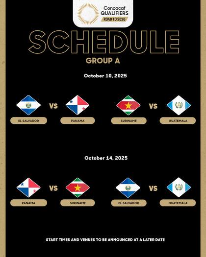 Calendario del grupo A (X/ @Concacaf)