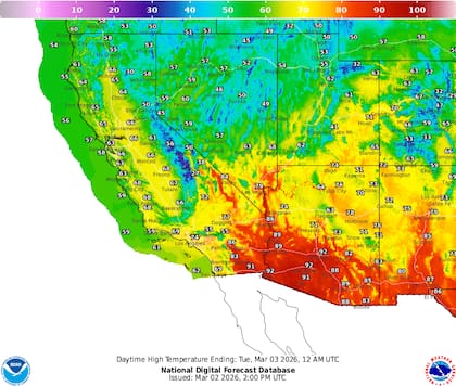 California presenta un marcado descenso de las temperaturas; además, las autoridades emitieron advertencias de viento para terrenos elevados y alertas para pequeñas embarcaciones en la costa