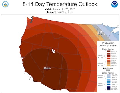 California registrará temperaturas máximas inusuales durante los próximos días