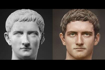 Una reconstrucción del rostro del despótico emperador romano Calígula, a partir de su escultura