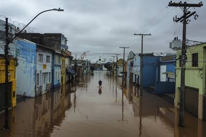 Calles inundadas de Porto Alegre, en el sur de Brasil