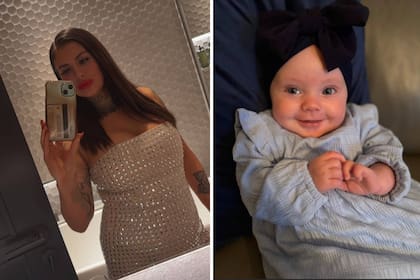 Callie Rogers, a los 37 años, con su hija más pequeña