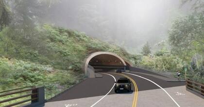 Caltrans optó por la construcción de un túnel de 1800 metros bajo árboles de secuoyas, conocido como el proyecto Last Chance Grade