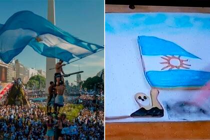 Cami Homs recreó una fotografía genérica de los festejos en el Obelisco
