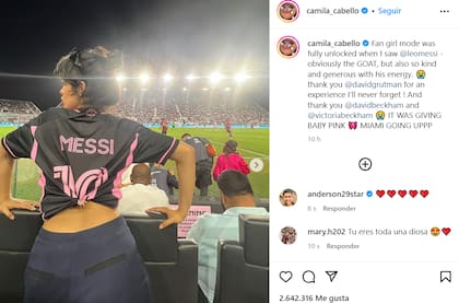 Camila Cabello compartió una foto con la camiseta de Messi