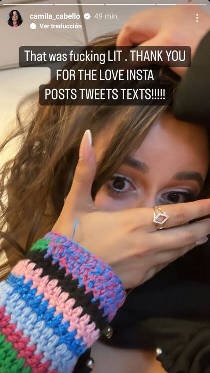 Camila Cabello le agradeció el apoyo a sus fans