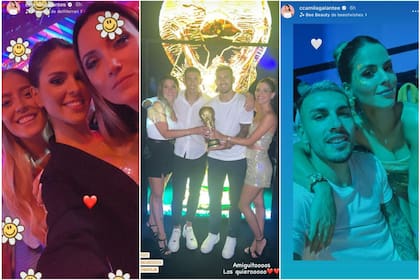 Camila Galante compartió fotos de la fiesta junto a Leandro Paredes y sus íntimos amigos Jorgelina Cardoso y Ángel Di María (Foto: Instagram @camilagalante)