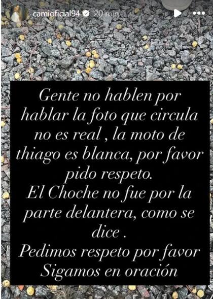 Camila, hermana de Thiago, también desmintió las versiones que circularon en las redes sociales